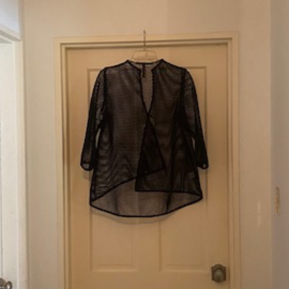 Black Mesh Coverup Jacket